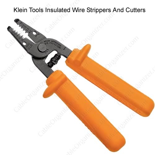 Close-up of Klein Tools Insulated Wire Strippers & Cutters showcasing their durable insulation