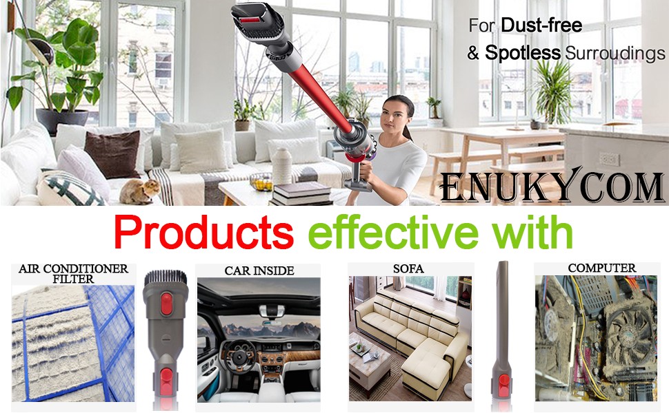 Attachments designed for Dyson V7 V8 V10 V11 V15 Gen5 stick vacuum cleaners for versatile home and car cleaning