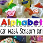 Alphabet Car Wash Sensory Bin