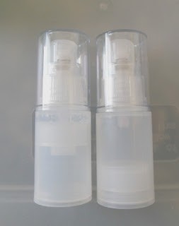 Refill-ready bottle on the left, unused one on the right