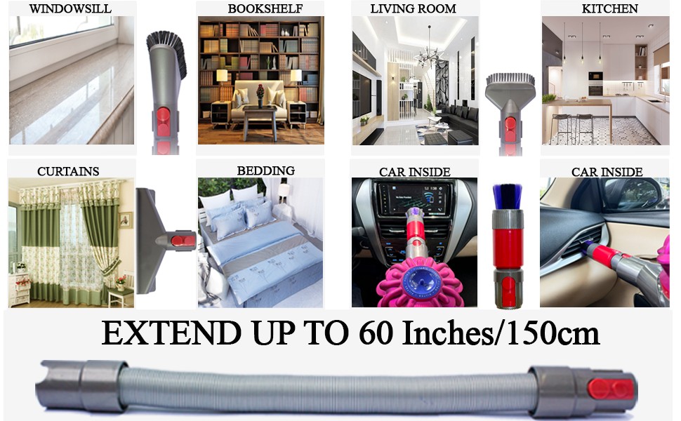 Variety of brushes included in the Dyson V7 V8 V10 V11 V15 Gen5 compatible vacuum accessory kit for comprehensive cleaning