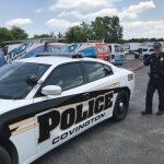 Plainfield Police Department vehicle graphics demonstrating clear, no-nonsense font for "POLICE" and high contrast for authority