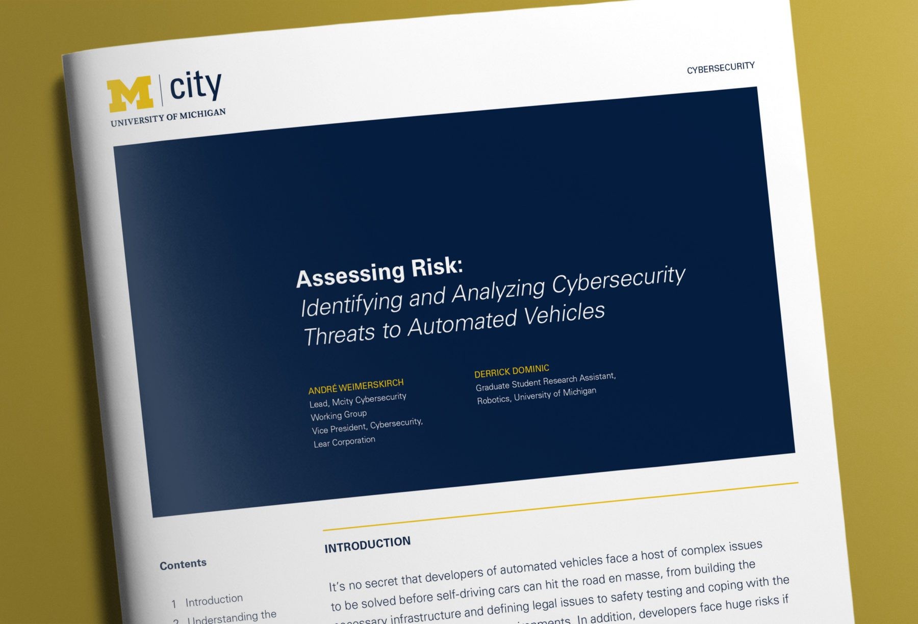 Mcity Threat Identification Model for Self-Driving Car Cybersecurity