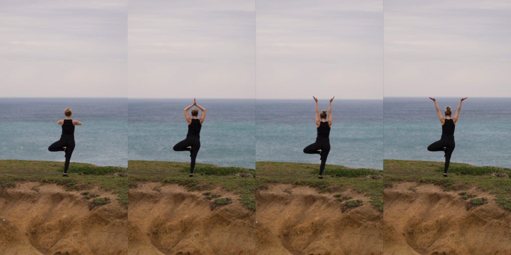 yoga, ocean, beach